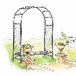 Roman Half Lattice Standard Garden Arch and Bench Seat