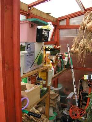 shed junk in the greenhouse
