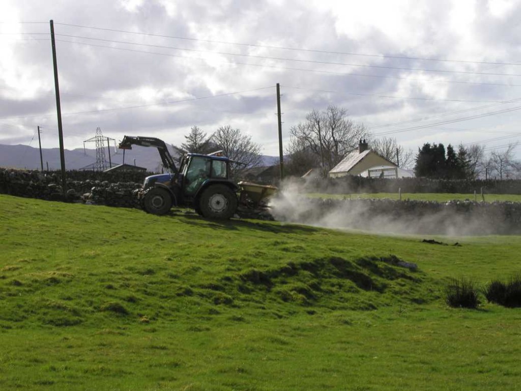Lime Being Applied to Field