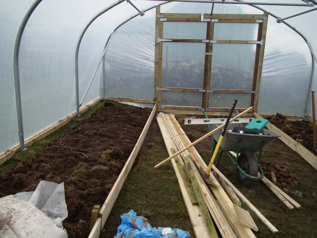 Beds in the Polytunnel 