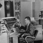 Computer Technicians on 1960s computer
