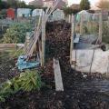 Building the leafmould heap on plot 29