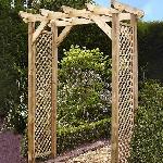 Squared Lattice Wooden Garden Arch 